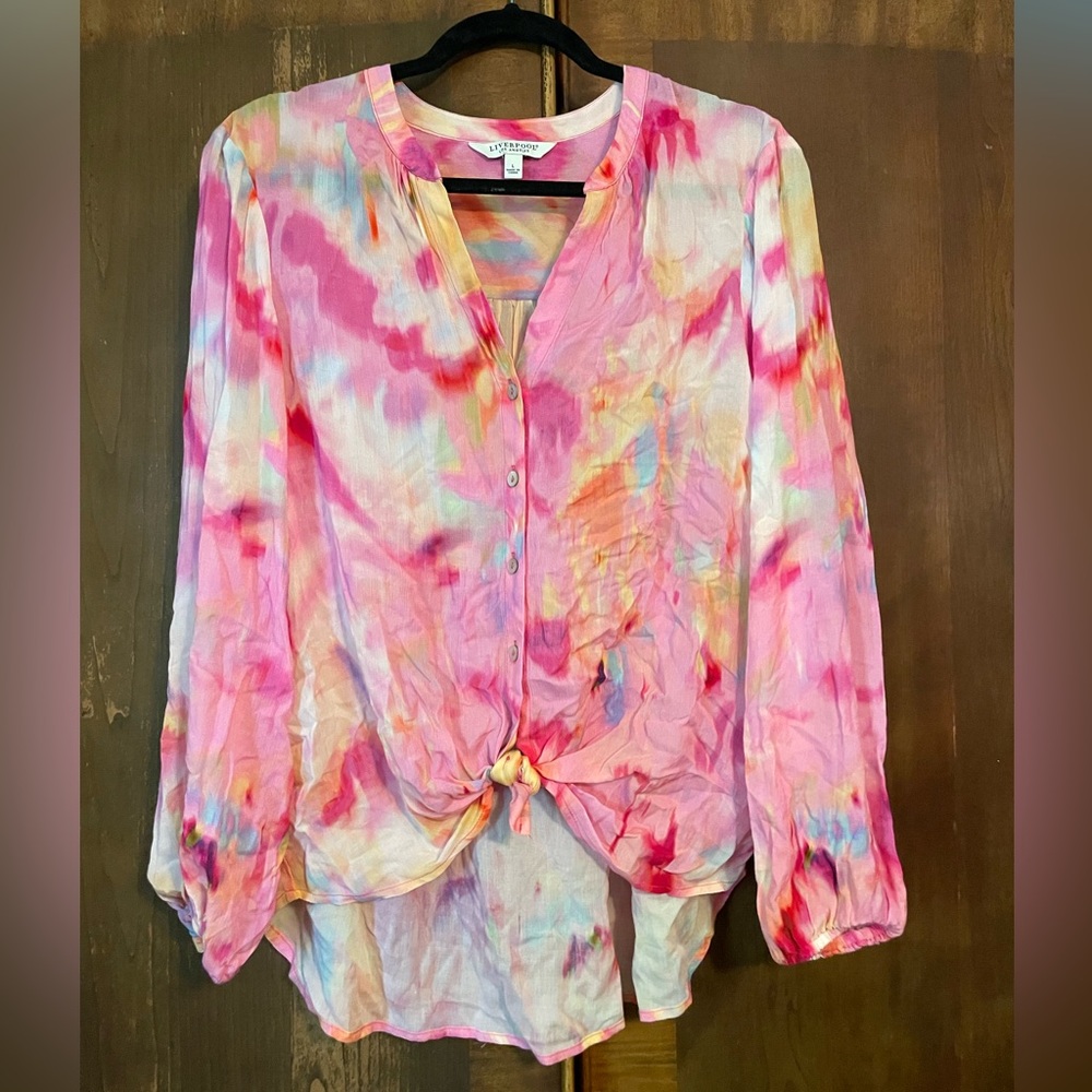 Liverpool Los Angeles button front multicolor shirt size L